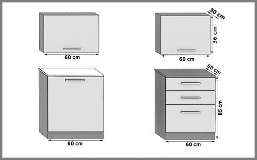 Küchenzeile Belini 120 cm Eiche Sonoma mit Arbeitsplatte Vulcano Hersteller TOR VULCANO/2/WT/DS/0/T