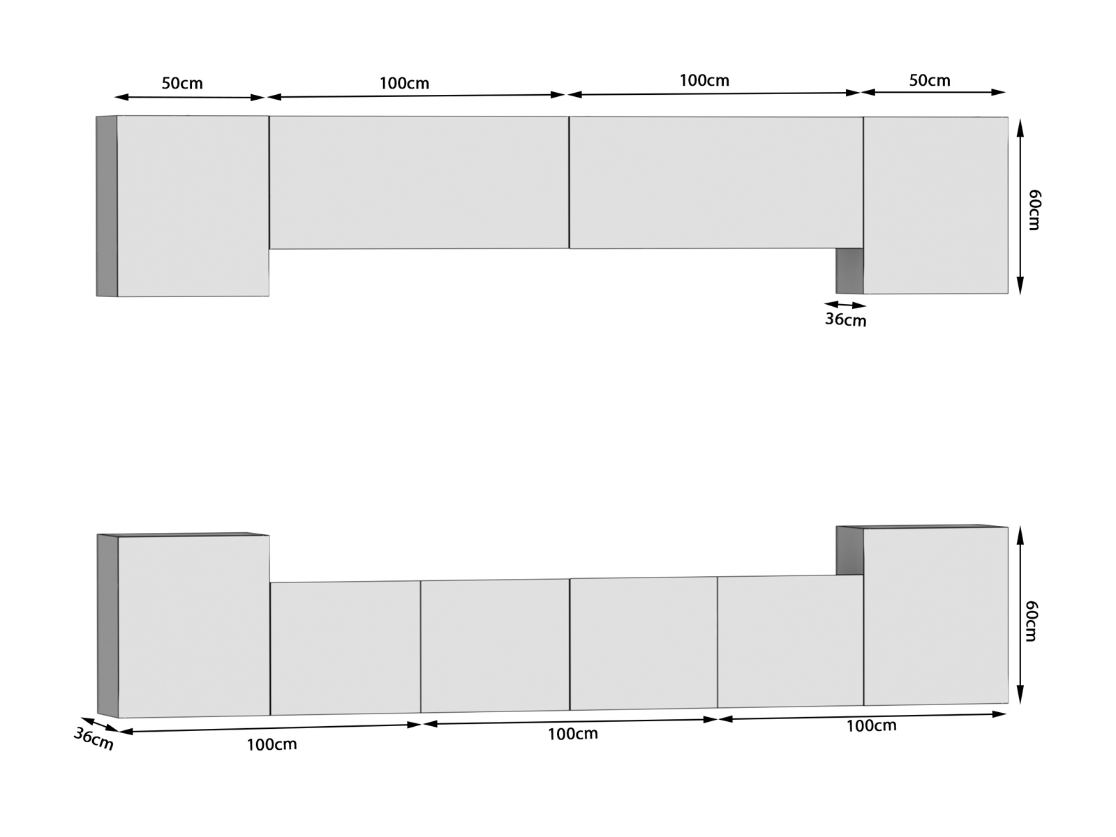 Wohnwand 300 cm Belini schwarz glänzend / weiß glänzend Imperium 4 Hersteller IMP 4/5/W/WBWB/0/0