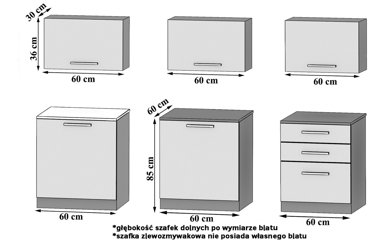 Küchenzeile Belini 180 cm weiß matt mit Arbeitsplatte Laurentino2 Hersteller TOR LAURENTINO2/3/WT/WT/0/B1