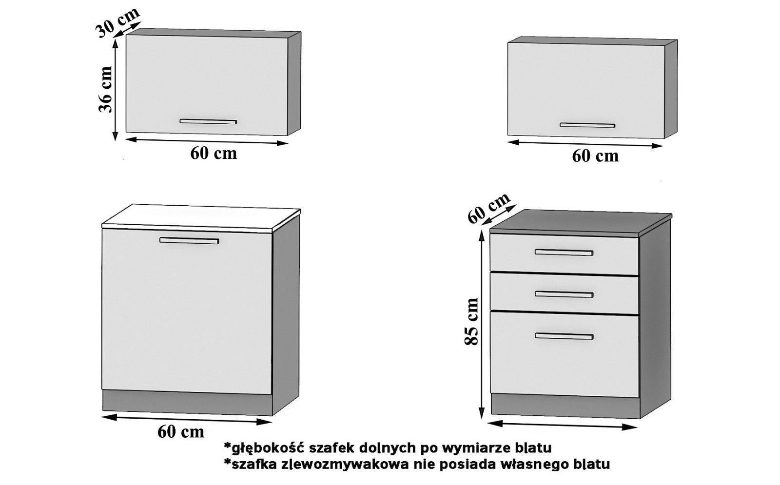 Küchenzeile Belini 120 cm Eiche Sonoma mit Arbeitsplatte Vulcano2 Hersteller TOR VULCANO2/3/WT/DS/0/B1