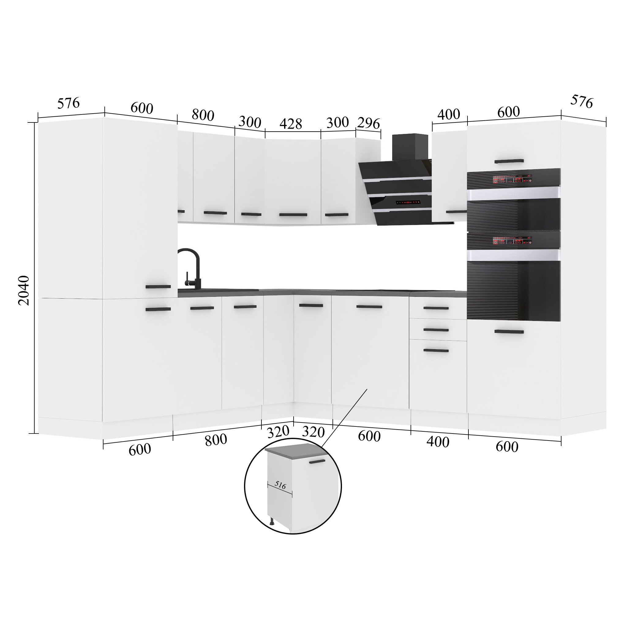 Belini Eckküche Premium Komplettversion 480 cm Hochglanzgrau ohne Arbeitsplatte STACY Hersteller INF STACY/0/WT/S/0/B1