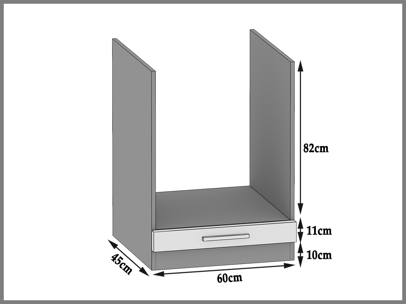 Belini Küchenunterschrank für Einbaubackofen 60 cm weiß matt ohne Arbeitsplatte Hersteller TOR SDP60/0/WT/WT/0/E