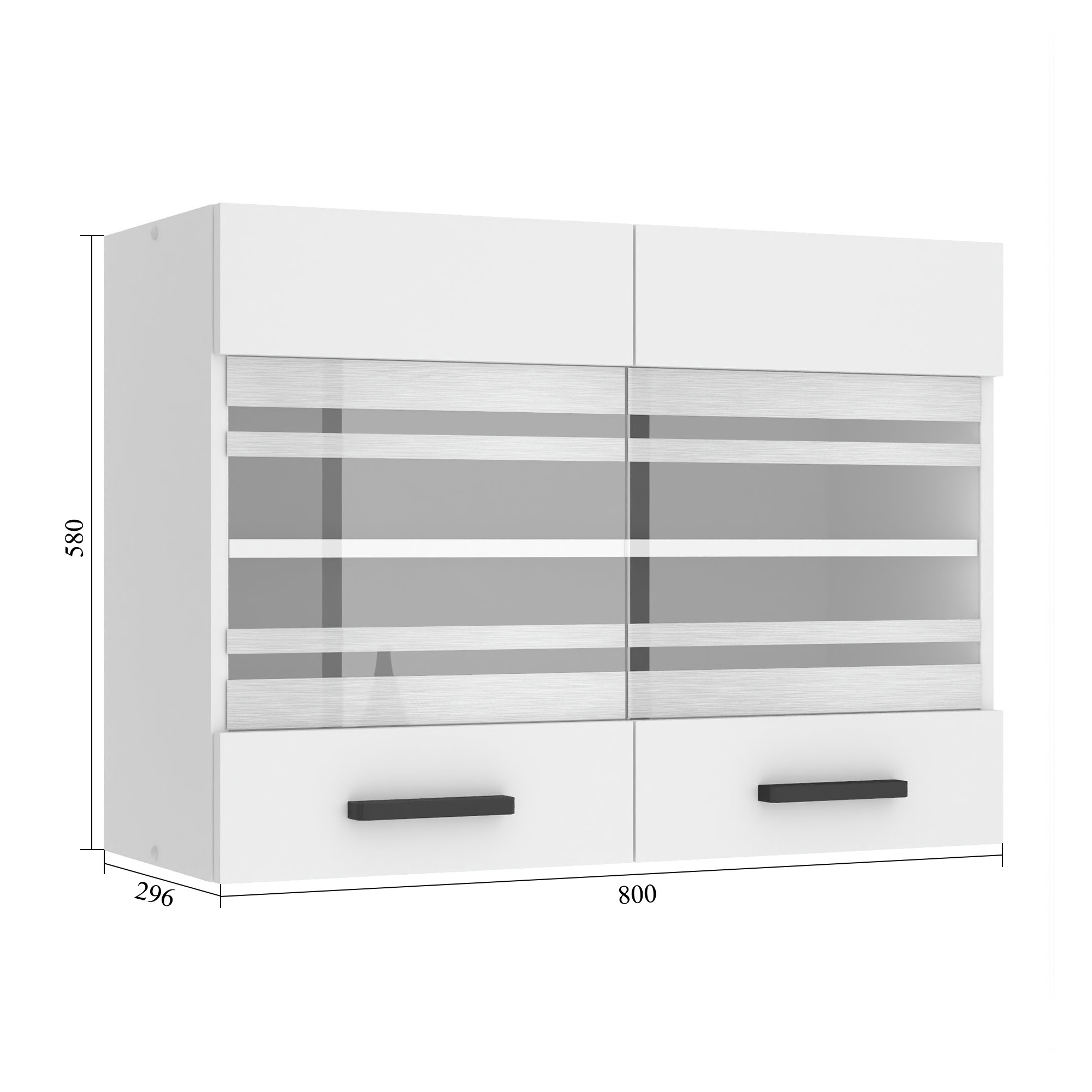 Belini Küchenschrank Premium Full Version oberer 80 cm Hochglanzgrau Hersteller INF SGW80/0/WT/S/0/B1/PP

