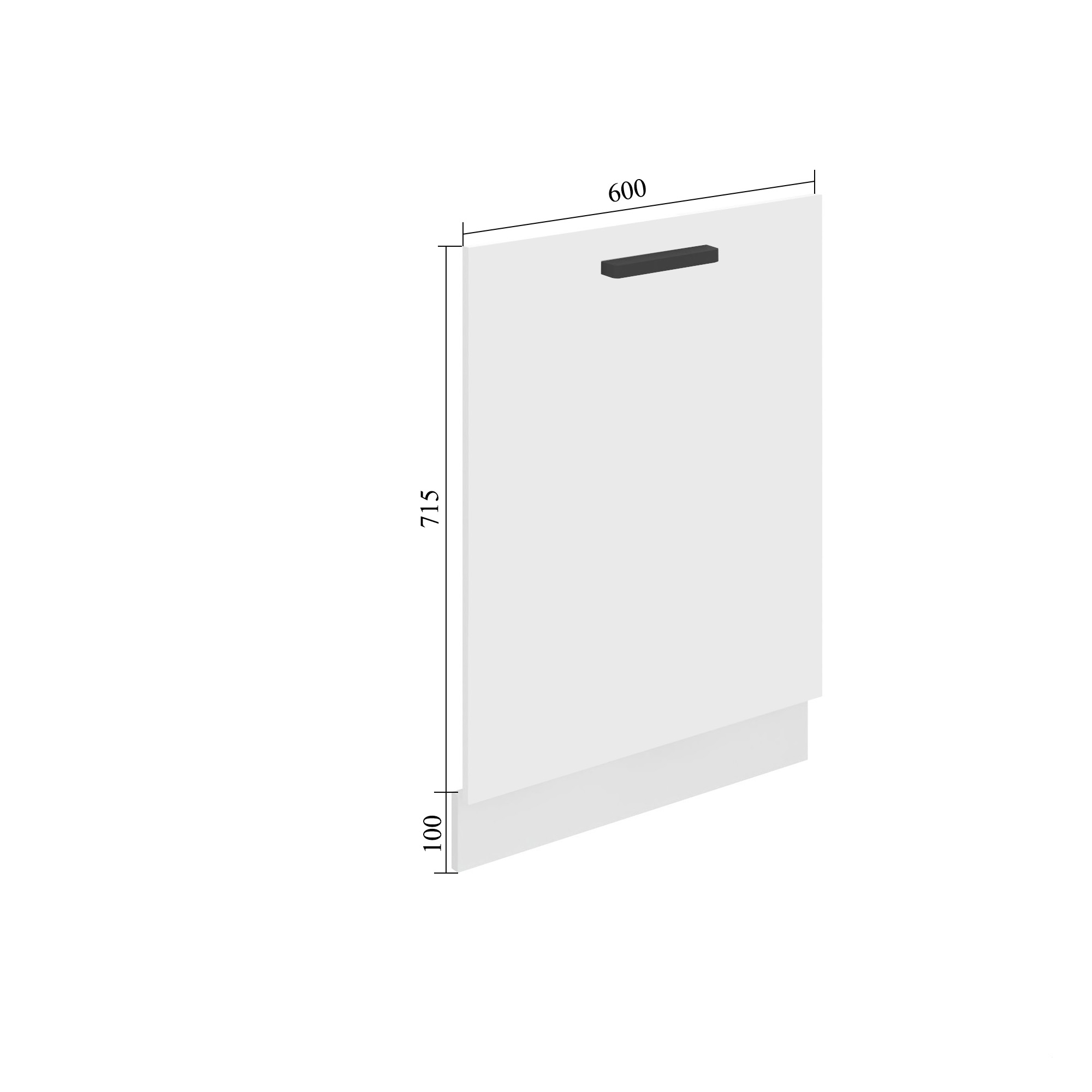 Belini untere Frontblende Belini Mattweiß Premium Full Version Unterschrank 60 cm königliches Ebenholz mit Arbeitsplatte Hersteller TOR PZ60/0/WT/HK/B/B1/PP