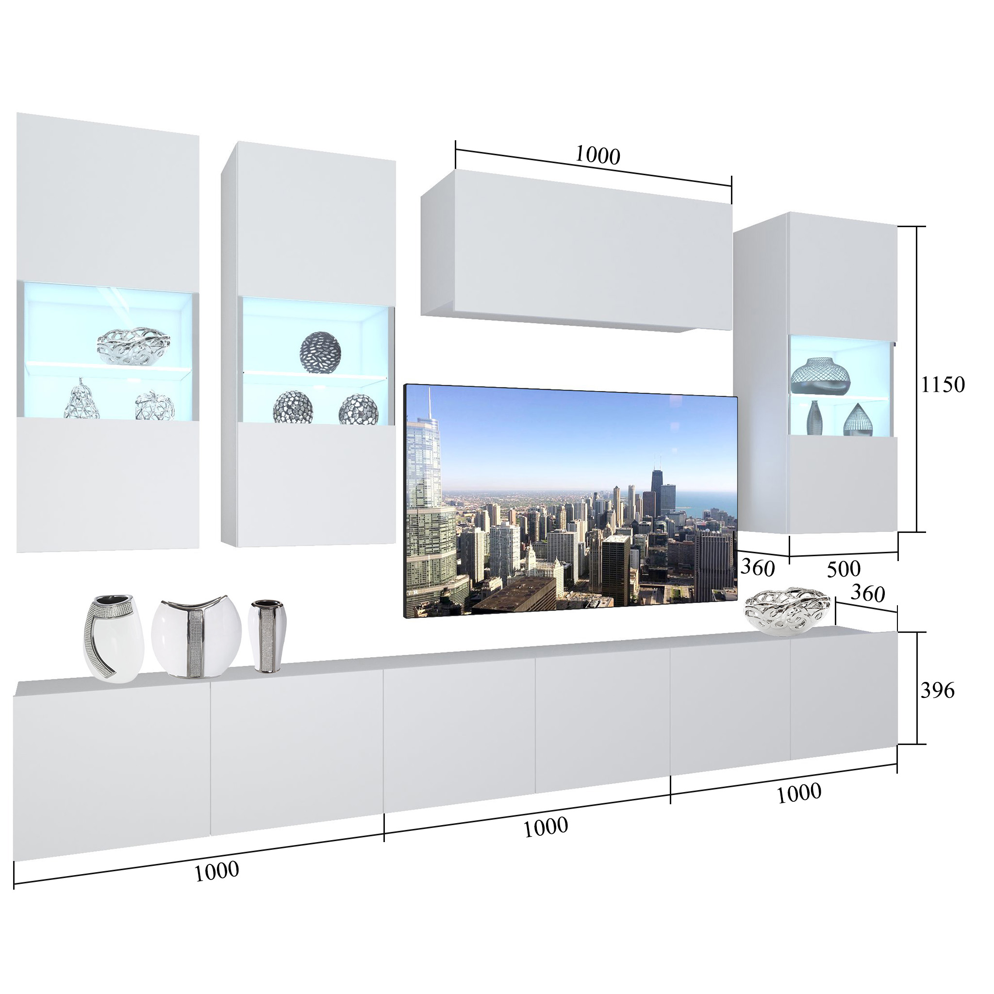 Wohnwand Belini Premium Full Version Sonoma Eiche + LED-Beleuchtung Nexum 84 Hersteller NEX 5/0/W/DS/0/0/PP