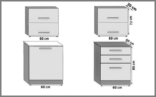 Küchenzeile Belini 120 cm weiß glänzend mit Arbeitsplatte Eleganta Hersteller INF ELEGANTA/2/WT/W/0/D