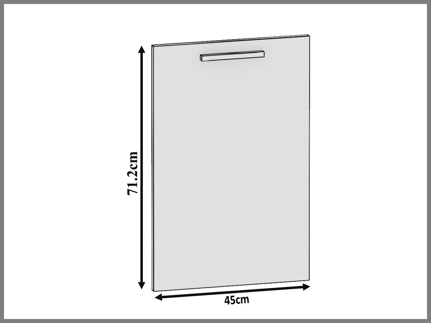 Belini vollintegrierte Frontblende für Geschirrspüler 45 cm Weiß Hochglanz Hersteller INF PZ45/1/WT/W/0/B1